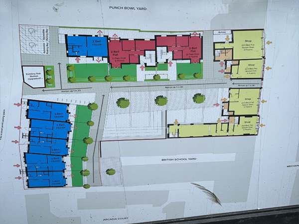 Photo of affordable housing development plan map.