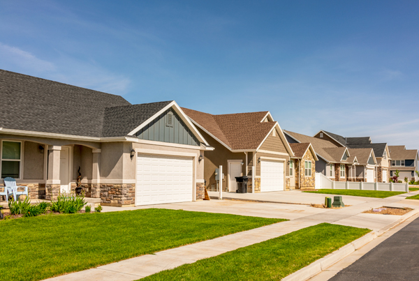 A row of suburban housing.