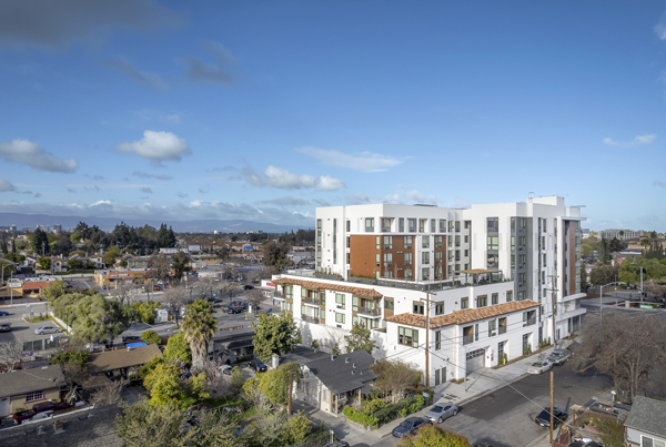 A seven-story apartment building.