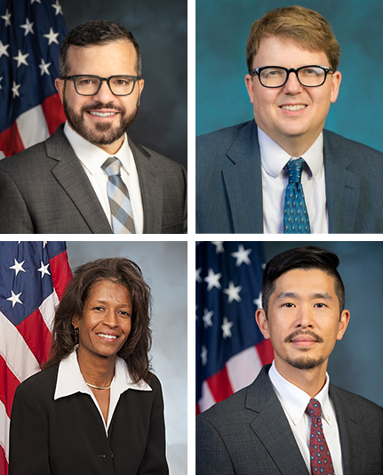 Left to right: (1) Solomon Greene, (2) Todd Richardson, (3) Jemine Bryon, and (4) Richard Cho