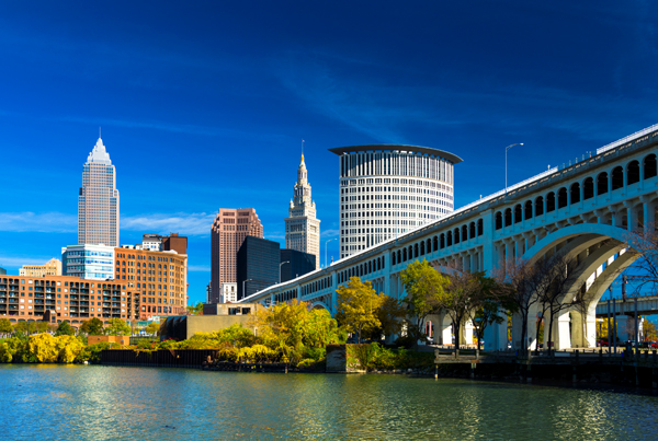 Downtown Cleveland, Ohio skyline.