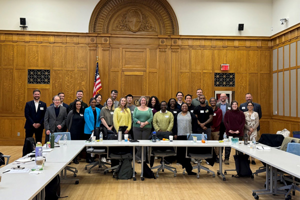 Mayor Satya Rhodes-Conway with student teams during their site visit to Madison, Wisconsin.