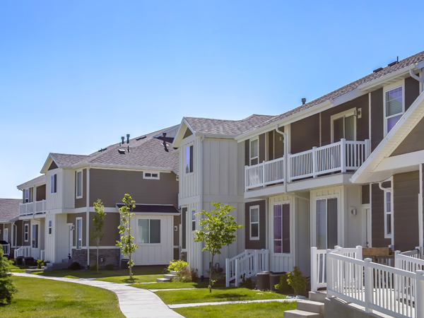 Photo of housing in a residential neighborhood.