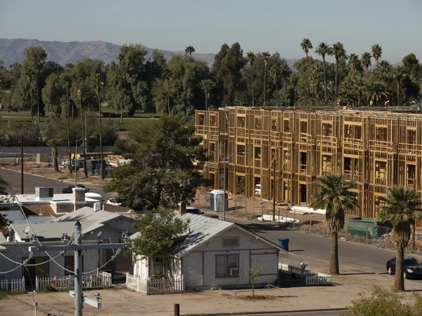 Building construction activity in Chandler, Arizona.
