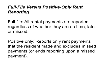Full-File Versus Positive-Only Rent Reporting