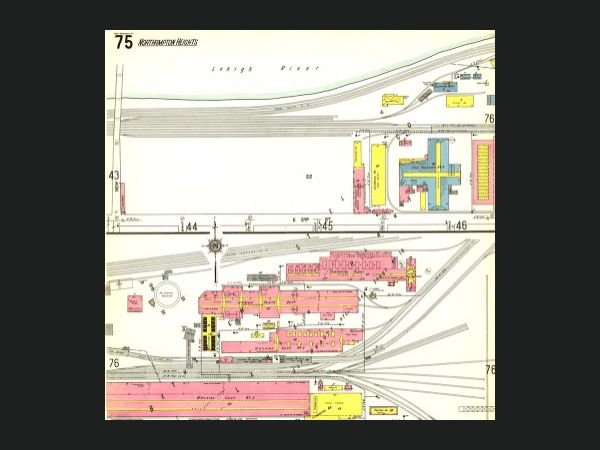 Sanborn Map Company fire insurance map of the Bethlehem Steel Corporation.