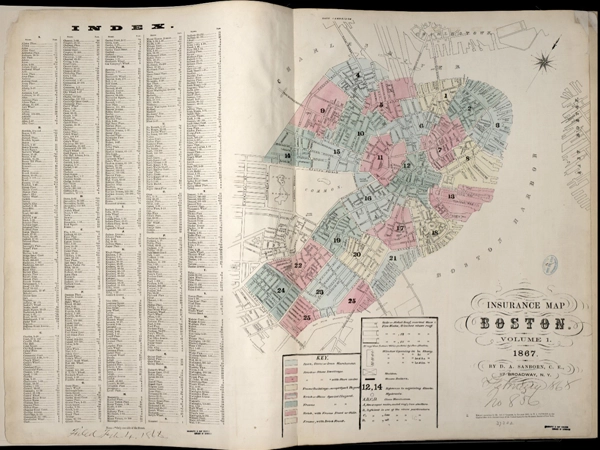 Sanborn Map Company fire insurance map of Boston.