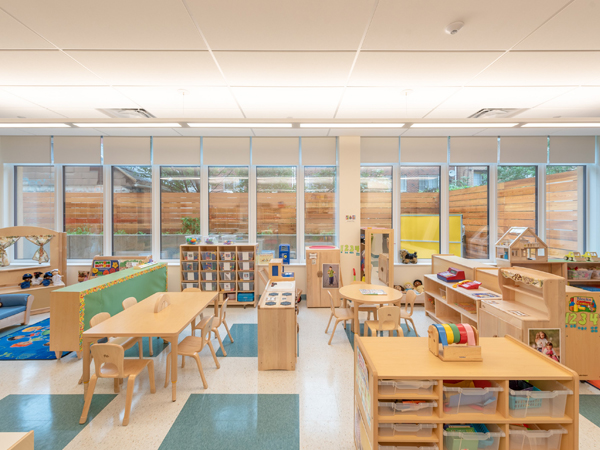 Photograph of the interior of the pre-kindergarten classroom. Photograph of the interior of the pre-kindergarten classroom.