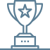 Trophy icon with a star centered on the front of the trophy cup.