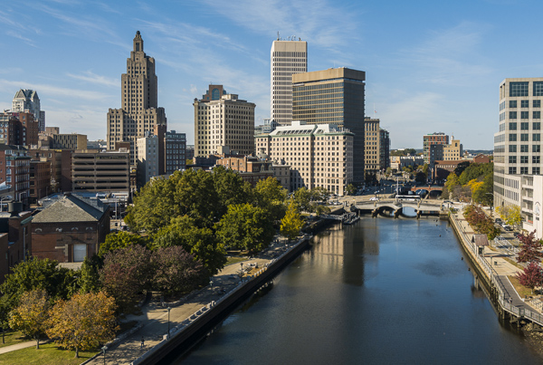 Cityscape view of Providence, Rhode Island.