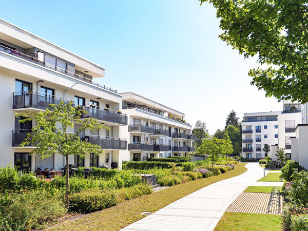 Photo of apartment buildings in Europe. Photo of apartment buildings in Europe.