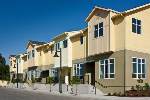 A row of townhomes.